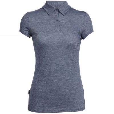 Polo Icebreaker Sphere Manga Corta Mujer Gris - Chile QNS825430